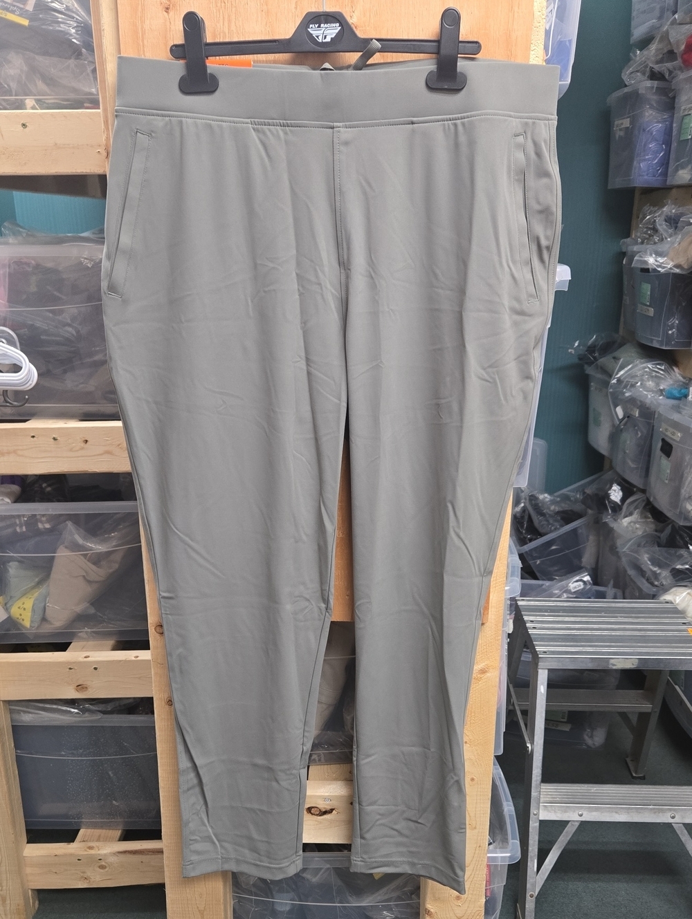 Reflex Size XXL Grey High Rise Ankle Performance Knit Pant